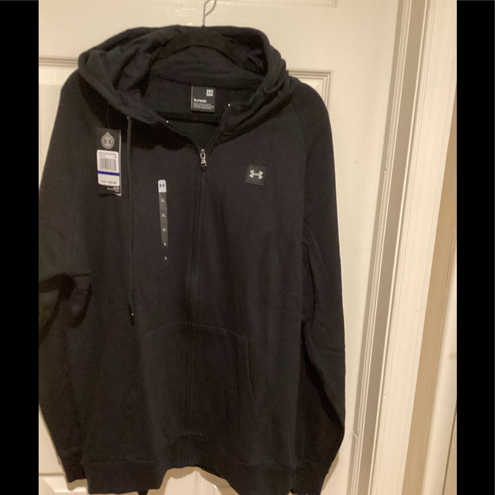 Under Armour Black Hoodie, Zip Front, Warm, Soft and Comfortable, size L